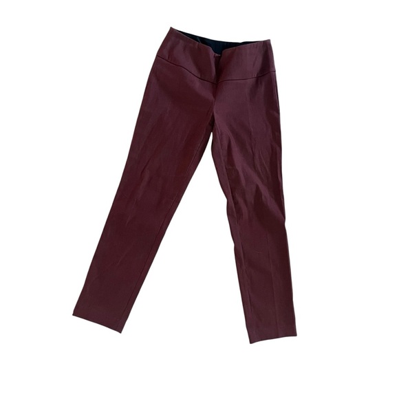 Cleo women’s slim stretch pants bundle burgundy & taupe minimalist office basics - Picture 3 of 8